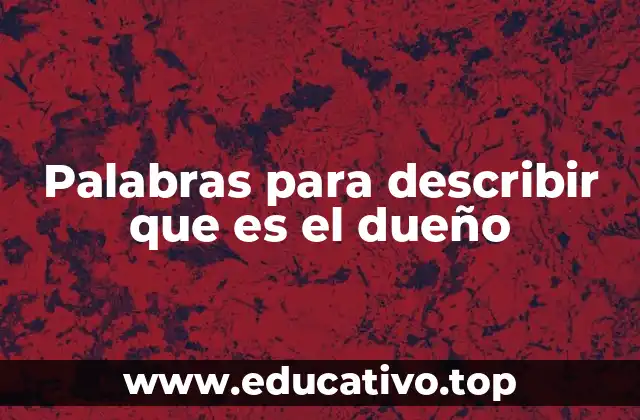 Palabras para describir que es el dueño