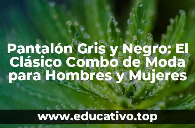 Pantalón Gris y Negro: El Clásico Combo de Moda para Hombres y Mujeres