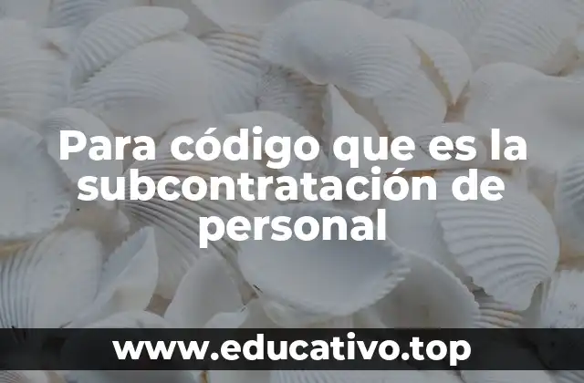 Para código que es la subcontratación de personal