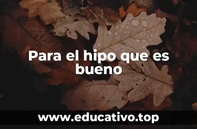 Para el hipo que es bueno