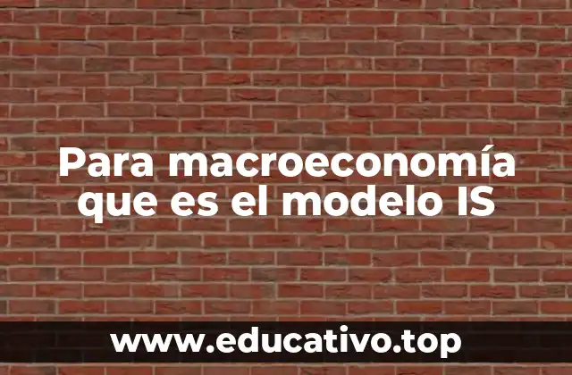 Para macroeconomía que es el modelo IS