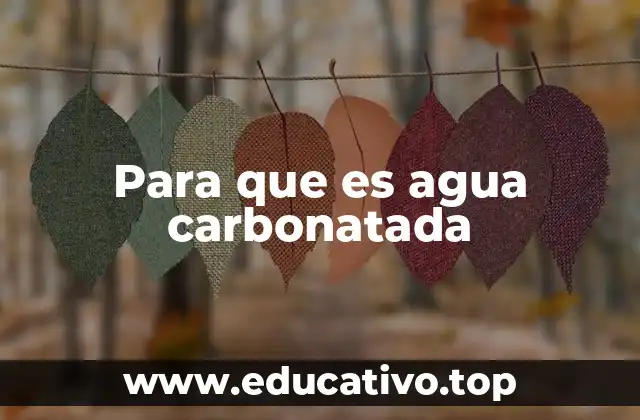 Para que es agua carbonatada