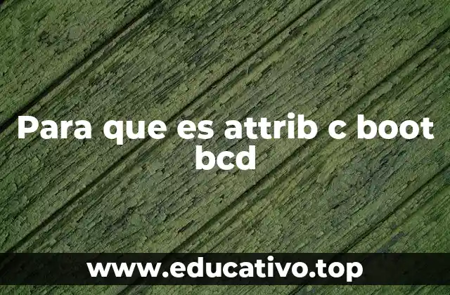 Para que es attrib c boot bcd