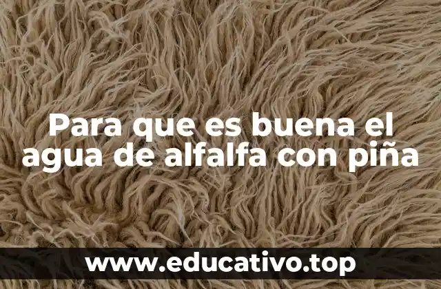 Para que es buena el agua de alfalfa con piña