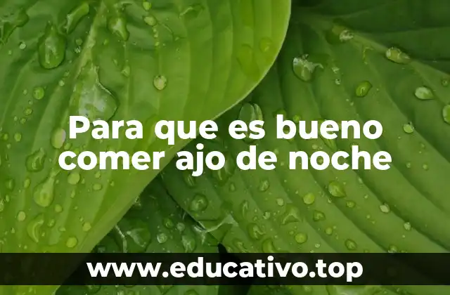 Para que es bueno comer ajo de noche