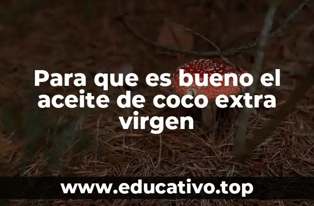 Para que es bueno el aceite de coco extra virgen