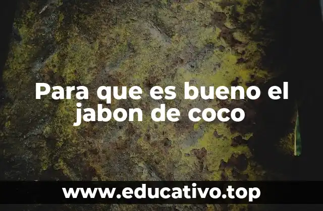 Para que es bueno el jabon de coco