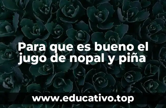 Para que es bueno el jugo de nopal y piña