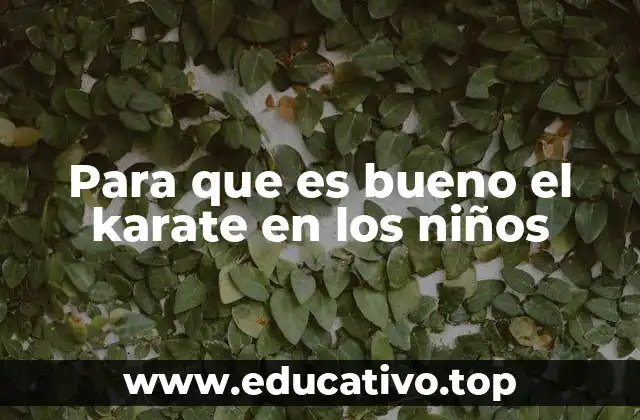 Para que es bueno el karate en los niños