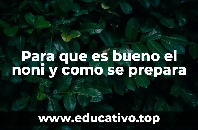 Para que es bueno el noni y como se prepara