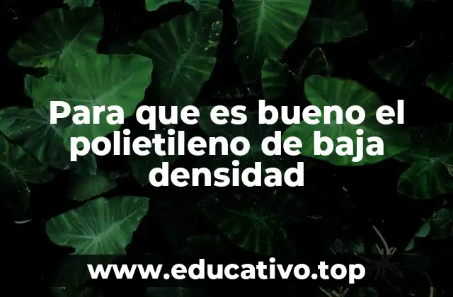 Para que es bueno el polietileno de baja densidad