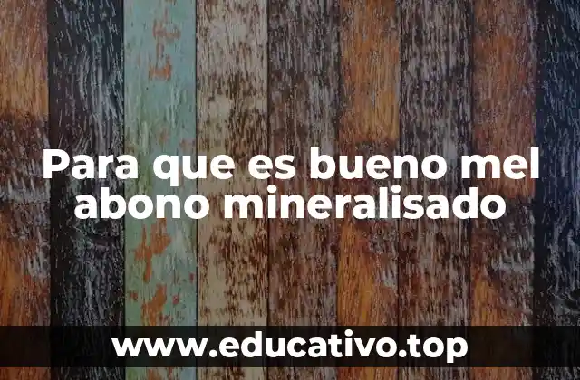 Para que es bueno mel abono mineralisado