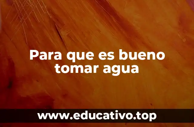 Para que es bueno tomar agua