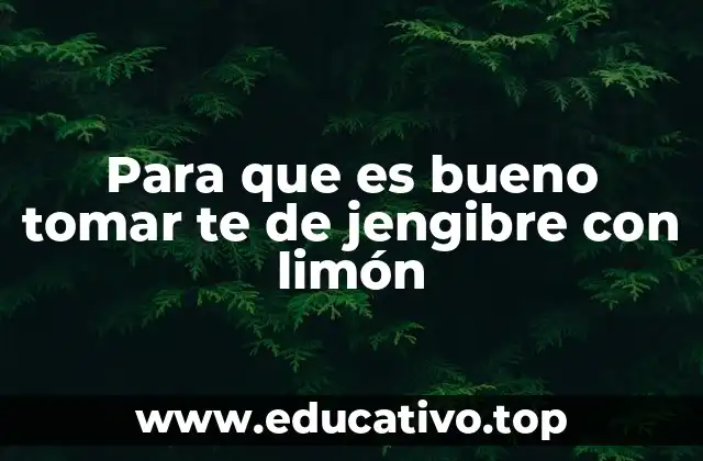 Para que es bueno tomar te de jengibre con limón