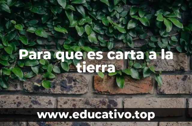 Para que es carta a la tierra