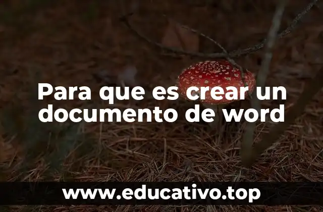 Para que es crear un documento de word