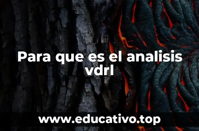 Para que es el analisis vdrl