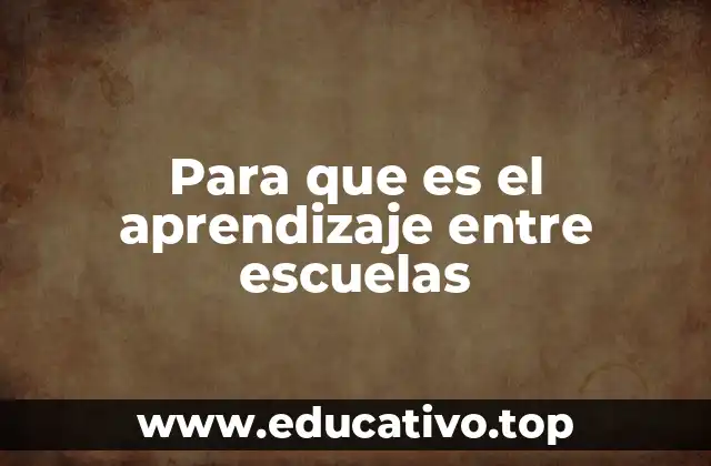 Para que es el aprendizaje entre escuelas