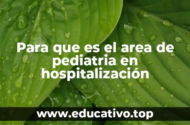 Para que es el area de pediatria en hospitalización