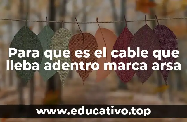 Para que es el cable que lleba adentro marca arsa