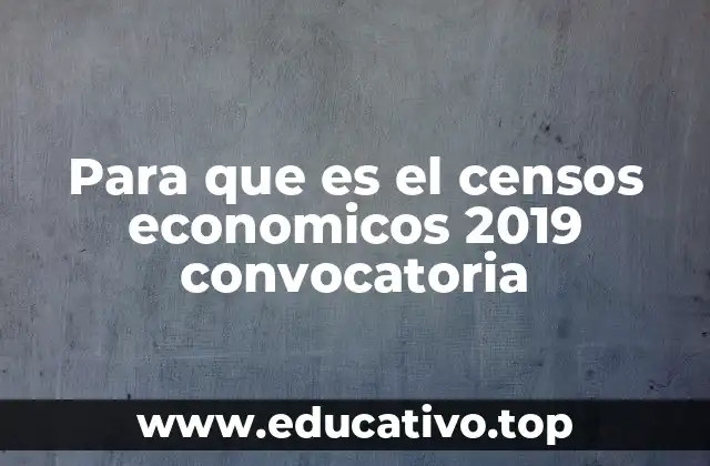 Para que es el censos economicos 2019 convocatoria