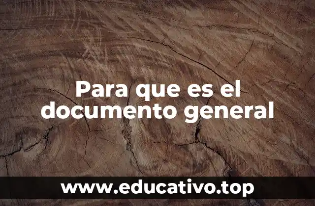 Para que es el documento general
