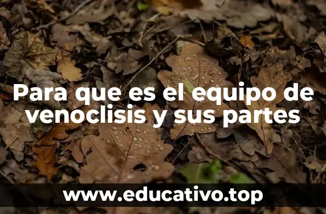 Para que es el equipo de venoclisis y sus partes