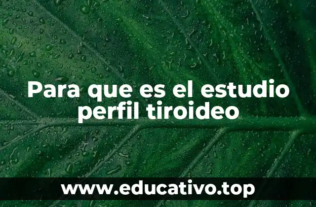 Para que es el estudio perfil tiroideo