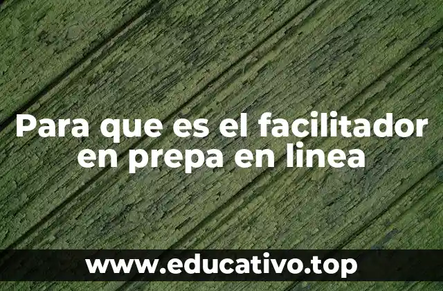 Para que es el facilitador en prepa en linea