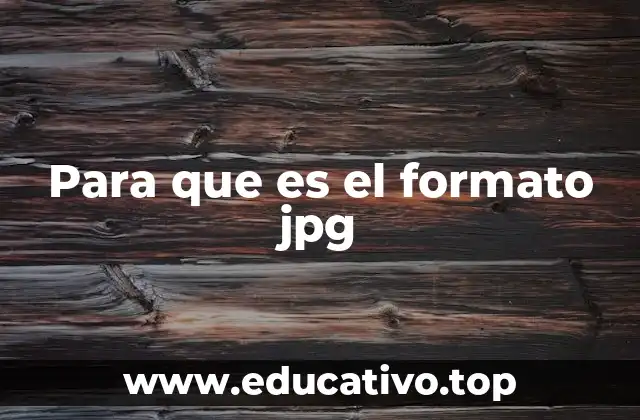 Para que es el formato jpg