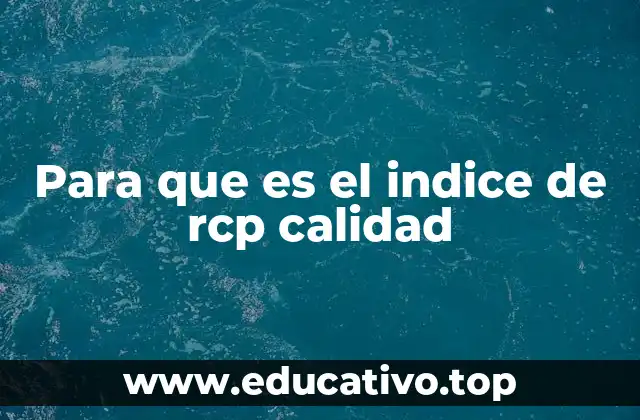 Para que es el indice de rcp calidad