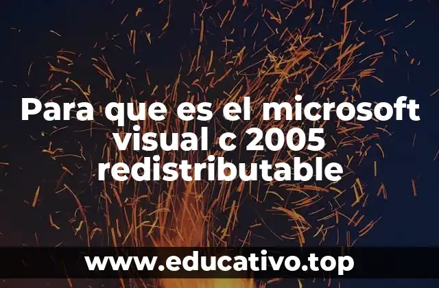 Para que es el microsoft visual c 2005 redistributable