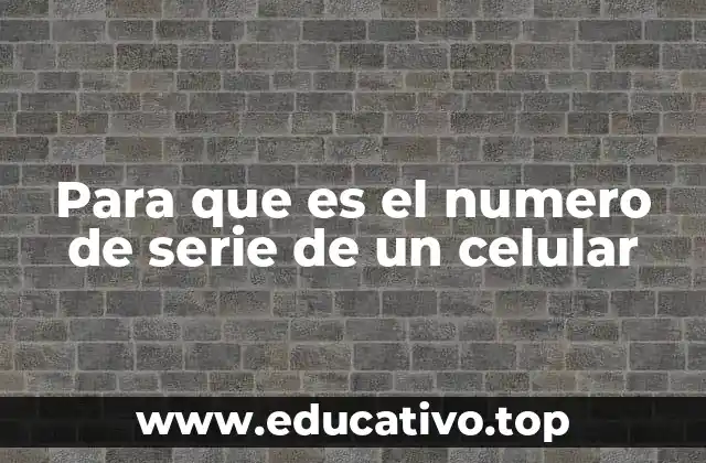 Para que es el numero de serie de un celular