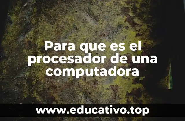 Para que es el procesador de una computadora