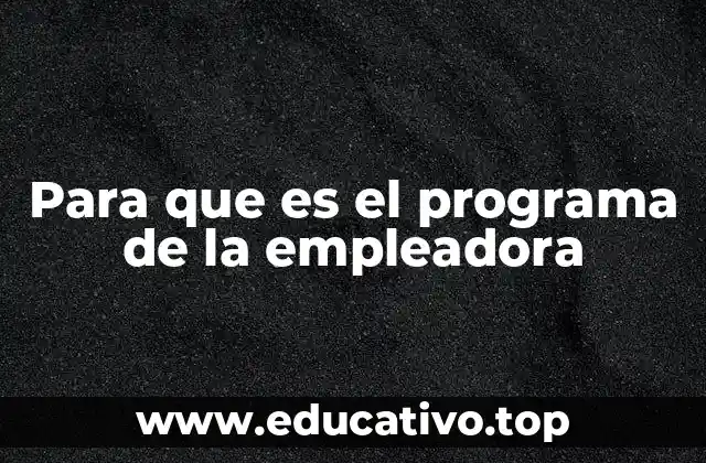 Para que es el programa de la empleadora