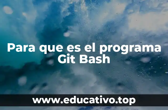 Para que es el programa Git Bash