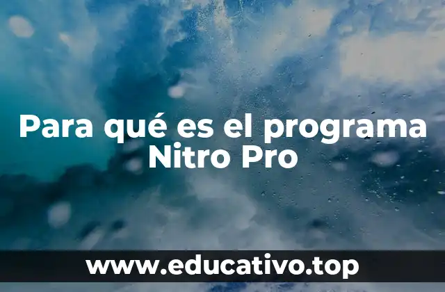 Para qué es el programa Nitro Pro