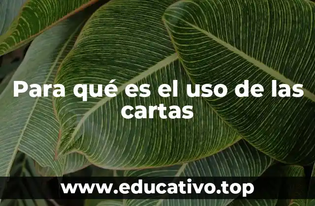 Para qué es el uso de las cartas