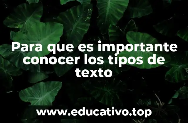 Para que es importante conocer los tipos de texto