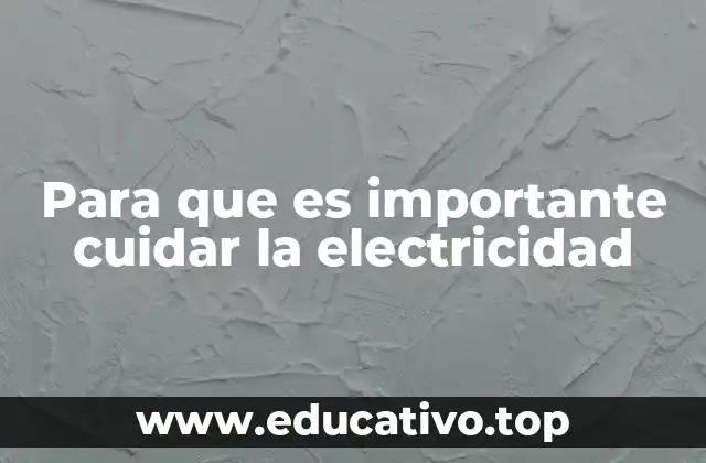 Para que es importante cuidar la electricidad