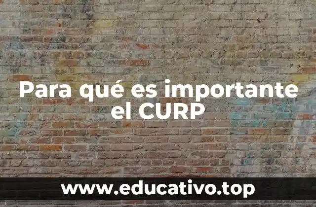 Para qué es importante el CURP