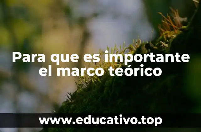 Para que es importante el marco teórico