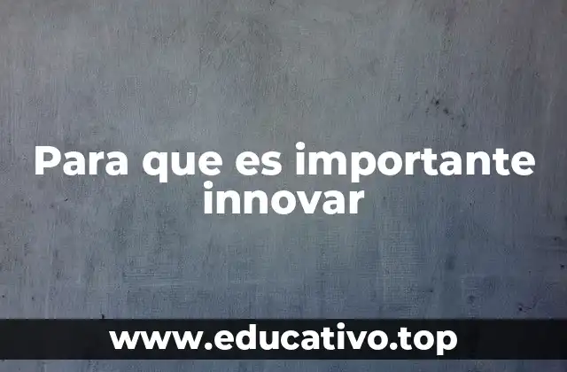 Para que es importante innovar