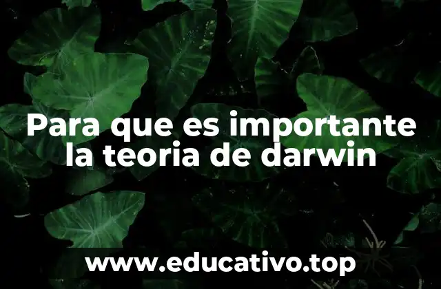Para que es importante la teoria de darwin