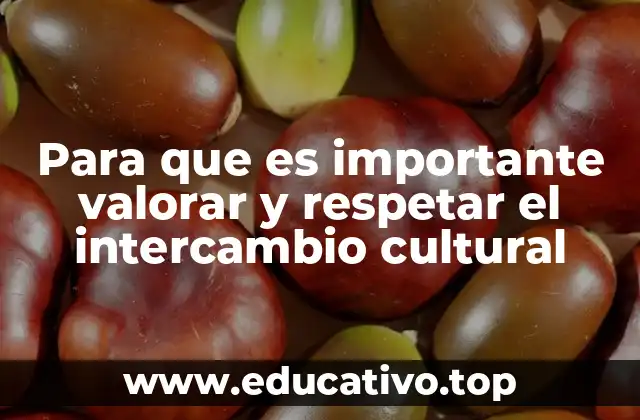 Para que es importante valorar y respetar el intercambio cultural