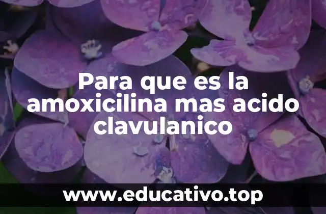 Para que es la amoxicilina mas acido clavulanico
