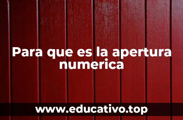 Para que es la apertura numerica