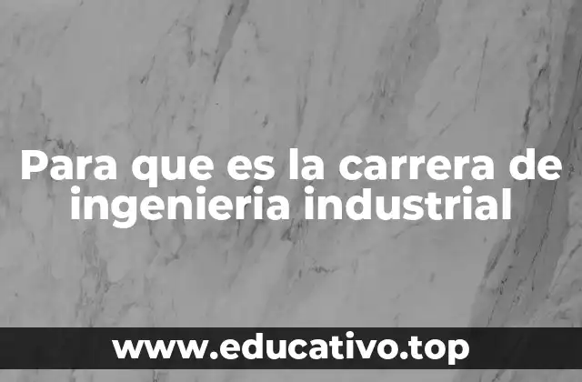 Para que es la carrera de ingenieria industrial