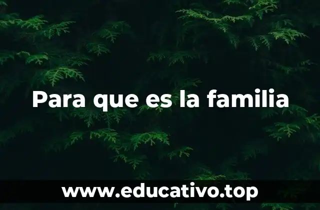 Para que es la familia