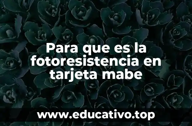 Para que es la fotoresistencia en tarjeta mabe